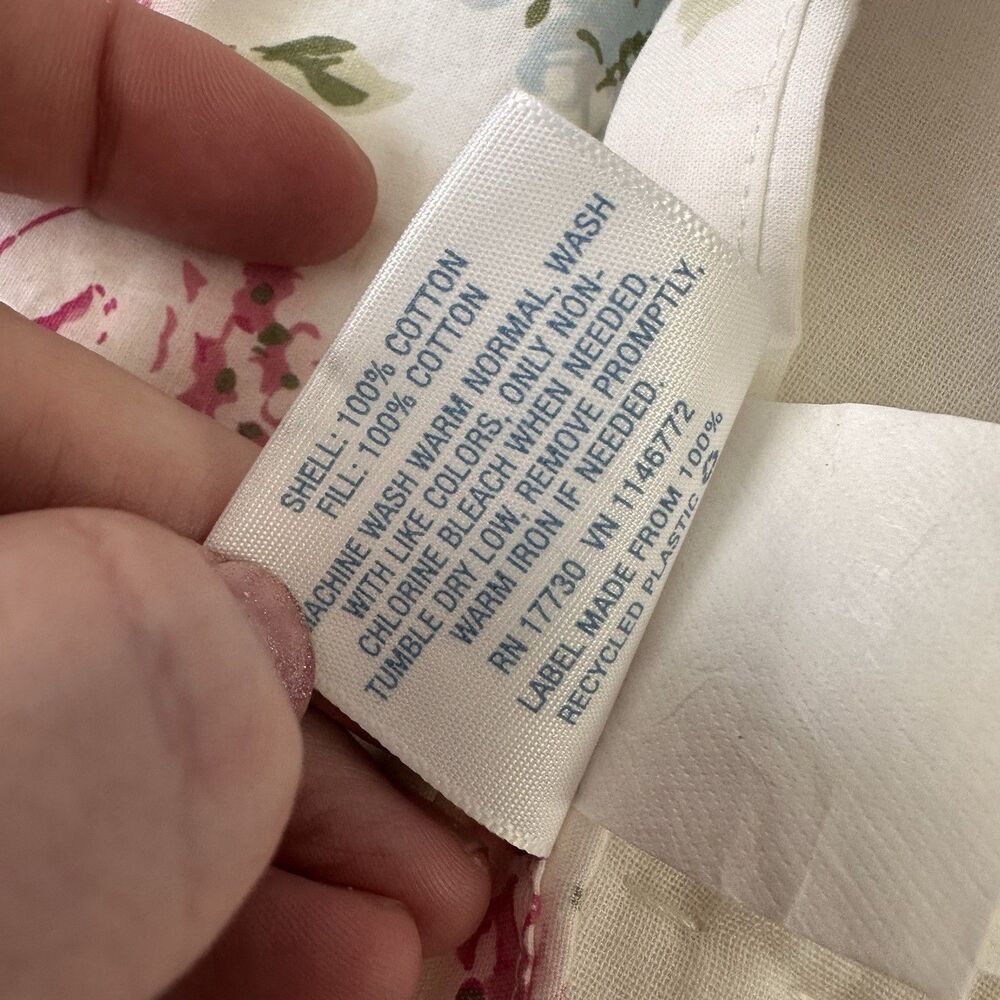 SIMPLY SHABBY CHIC RACHEL ASHWELL - FLORAL PATCHWORK RUFFLED STD. PILLOW SHAM - Picture 7 of 9